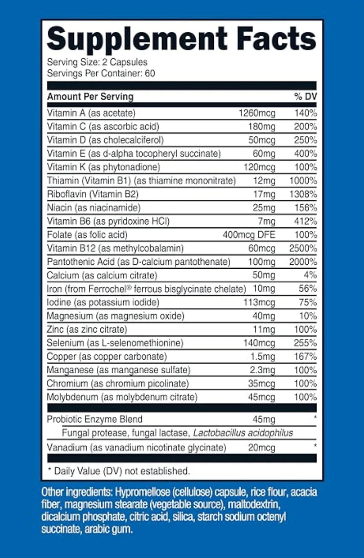 Multivitamin - Probiotics + 22 Vitamins and Minerals